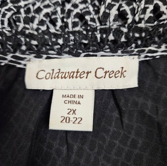 Coldwater Creek Snakeskin Print Chiffon Blouse Size 2X 20/22 Women's Plus‎ E2 - Picture 9 of 10